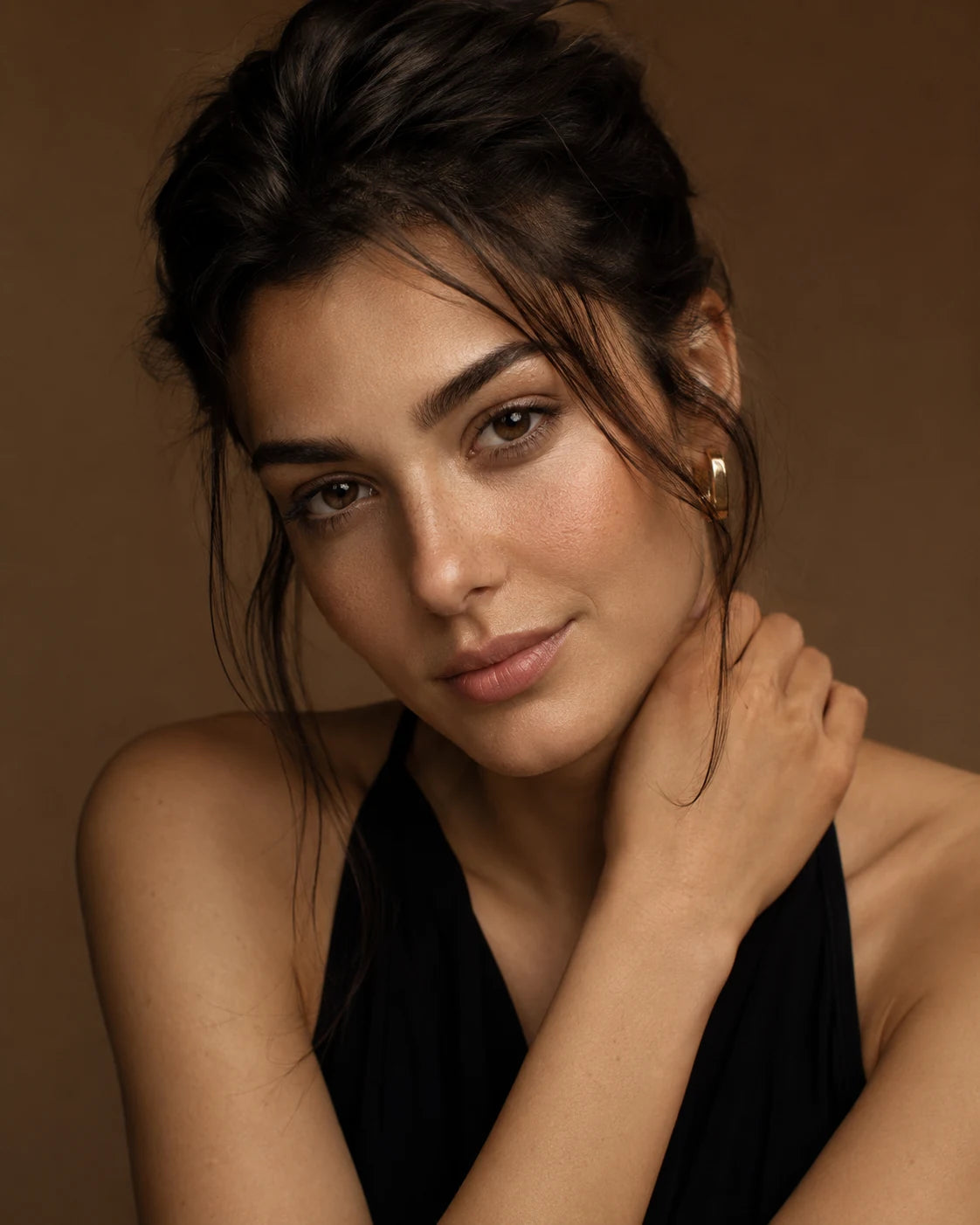 Warm editorial portrait with natural skin detail